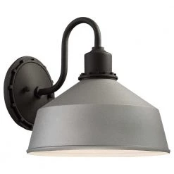 Mantiel Collection 1-Light Sand Silver Finish Outdoor Wall Lantern Sconce by the great outdoors by Minka Lavery