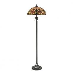 Tiffany Style 61 in. Bronze Floor Lamp and 22 in. Table Lamp Set by Serena D'italia 7 Tiffany Style 61 in. Bronze Floor Lamp and 22 in. Table Lamp Set by Serena D'italia -Serena D'italia shop serena d italia lamp sets dy878set 4f 1000