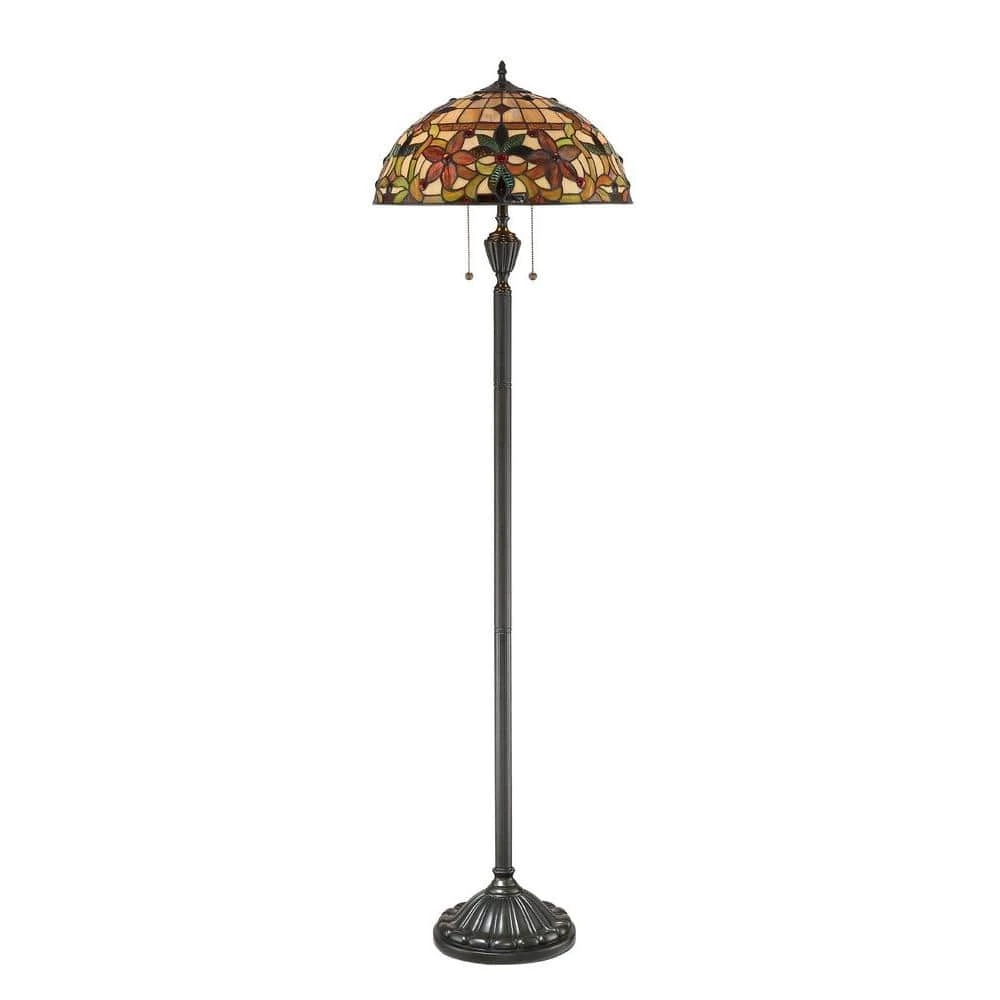 Tiffany Style 61 in. Bronze Floor Lamp and 22 in. Table Lamp Set by Serena D'italia 5 Tiffany Style 61 in. Bronze Floor Lamp and 22 in. Table Lamp Set by Serena D'italia - Image 3