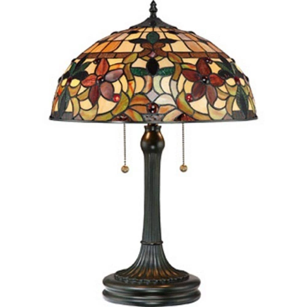 Tiffany Style 61 in. Bronze Floor Lamp and 22 in. Table Lamp Set by Serena D'italia 3 Tiffany Style 61 in. Bronze Floor Lamp and 22 in. Table Lamp Set by Serena D'italia