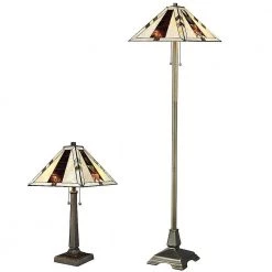 Tiffany Navajo 60/23 in. Bronze Floor and Table Lamp Set by Serena D'italia