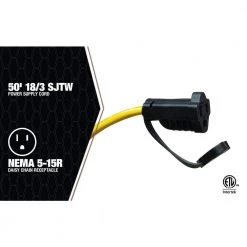 50 ft. 6000 Lumens LED String Light Yellow 18/3 SJTW Power Supply Cord by Southwire -Serena D'italia shop southwire construction light strings 7174sw 44 1000