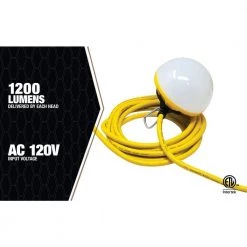50 ft. 6000 Lumens LED String Light Yellow 18/3 SJTW Power Supply Cord by Southwire -Serena D'italia shop southwire construction light strings 7174sw 4f 1000