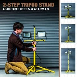 10000 Lumens Dual Head Work Light with Tripod by Southwire 13 10000 Lumens Dual Head Work Light with Tripod by Southwire -Serena D'italia shop southwire jobsite lighting csw5x2 66 1000