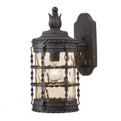 Mallorca 1-Light Spanish Iron Outdoor Wall Lantern Sconce by the great outdoors by Minka Lavery