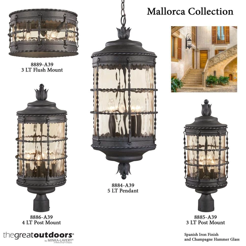 Mallorca 2-Light Spanish Iron Outdoor Wall Lantern Sconce by the great outdoors by Minka Lavery 7 Mallorca 2-Light Spanish Iron Outdoor Wall Lantern Sconce by the great outdoors by Minka Lavery - Image 5