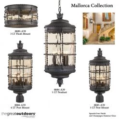 Mallorca 2-Light Spanish Iron Outdoor Wall Lantern Sconce by the great outdoors by Minka Lavery -Serena D'italia shop spanish iron the great outdoors by minka lavery outdoor sconces 8887 a39 44 1000