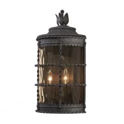 Mallorca 2-Light Spanish Iron Outdoor Wall Lantern Sconce by the great outdoors by Minka Lavery