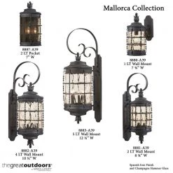 Mallorca 2-Light Spanish Iron Outdoor Wall Lantern Sconce by the great outdoors by Minka Lavery -Serena D'italia shop spanish iron the great outdoors by minka lavery outdoor sconces 8887 a39 fa 1000
