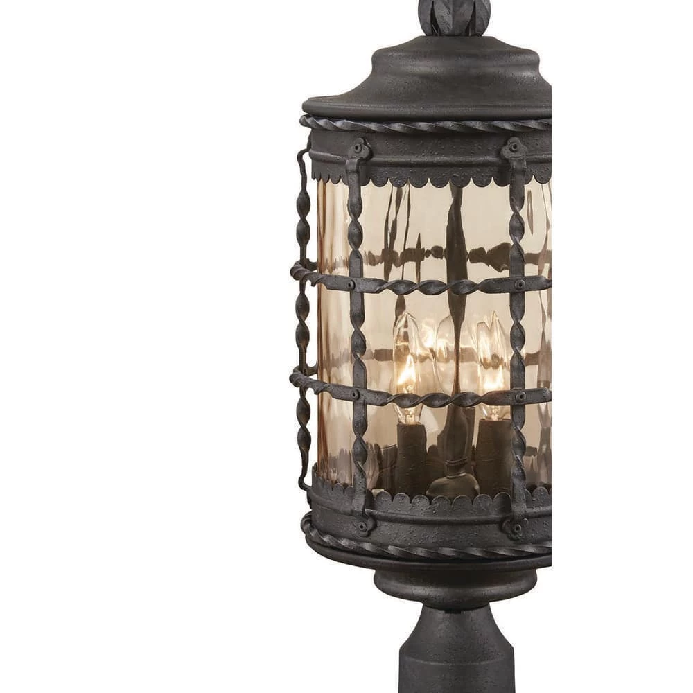 Mallorca 3-Light Outdoor Spanish Iron Post Light by the great outdoors by Minka Lavery 4 Mallorca 3-Light Outdoor Spanish Iron Post Light by the great outdoors by Minka Lavery - Image 2