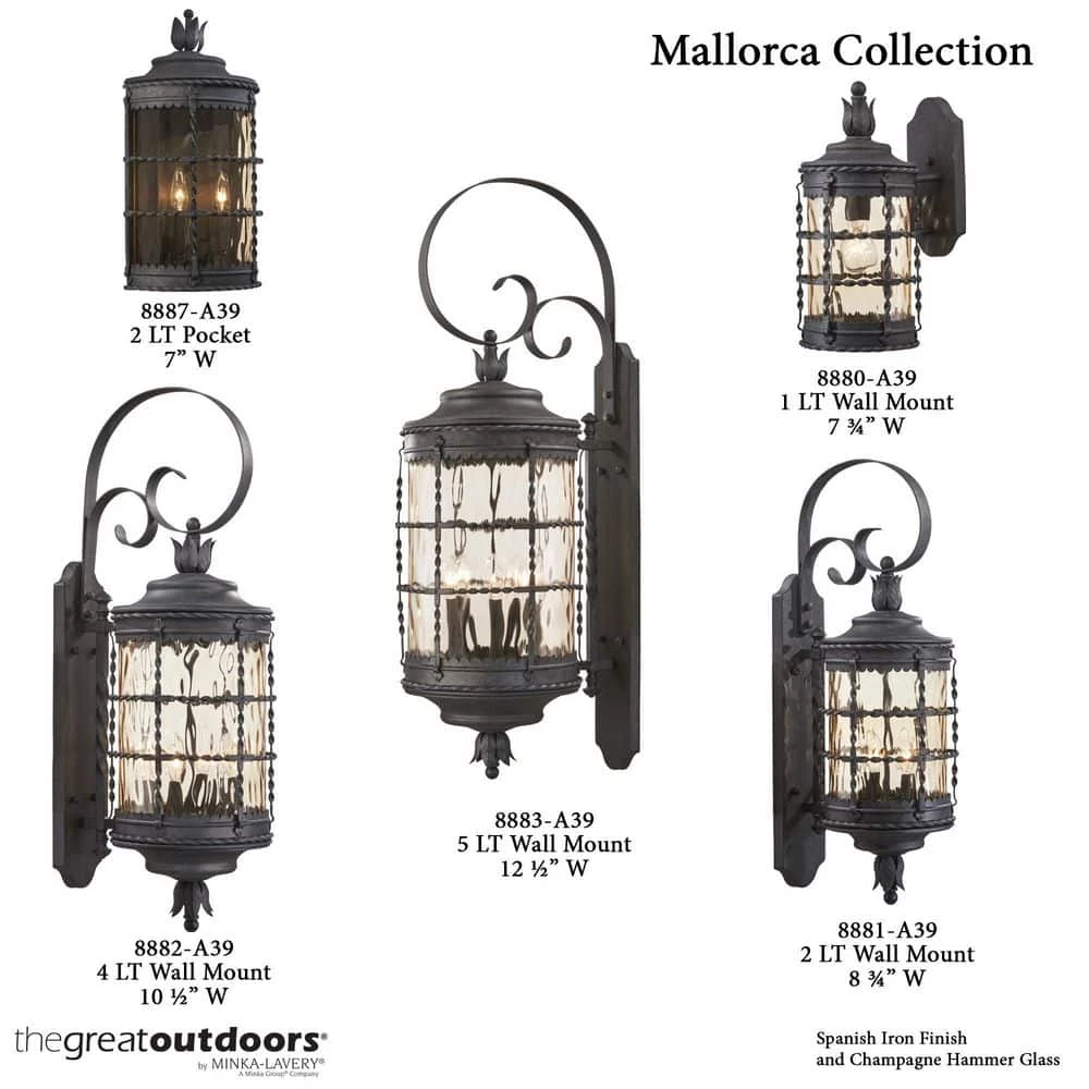 Mallorca 3-Light Outdoor Spanish Iron Post Light by the great outdoors by Minka Lavery 8 Mallorca 3-Light Outdoor Spanish Iron Post Light by the great outdoors by Minka Lavery - Image 6