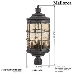 Mallorca 4-Light Outdoor Spanish Iron Post Light by the great outdoors by Minka Lavery 13 Mallorca 4-Light Outdoor Spanish Iron Post Light by the great outdoors by Minka Lavery -Serena D'italia shop spanish iron the great outdoors by minka lavery post light sets 8886 a39 1f 1000