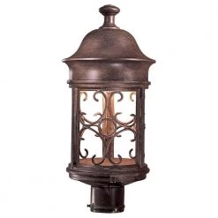 Sage Ridge 1-Light Vintage Rust Outdoor Post Lantern by the great outdoors by Minka Lavery
