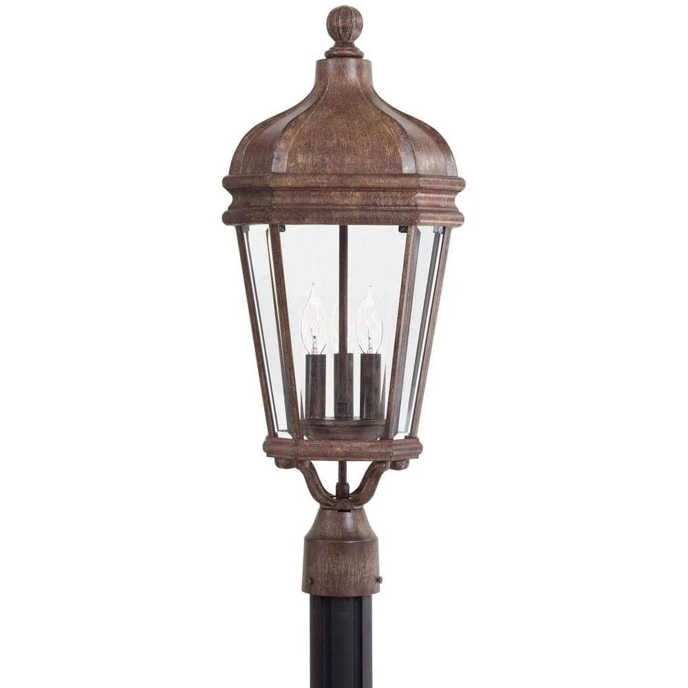 Harrison 3-Light Vintage Rust Outdoor Post Mount by the great outdoors by Minka Lavery 3 Harrison 3-Light Vintage Rust Outdoor Post Mount by the great outdoors by Minka Lavery