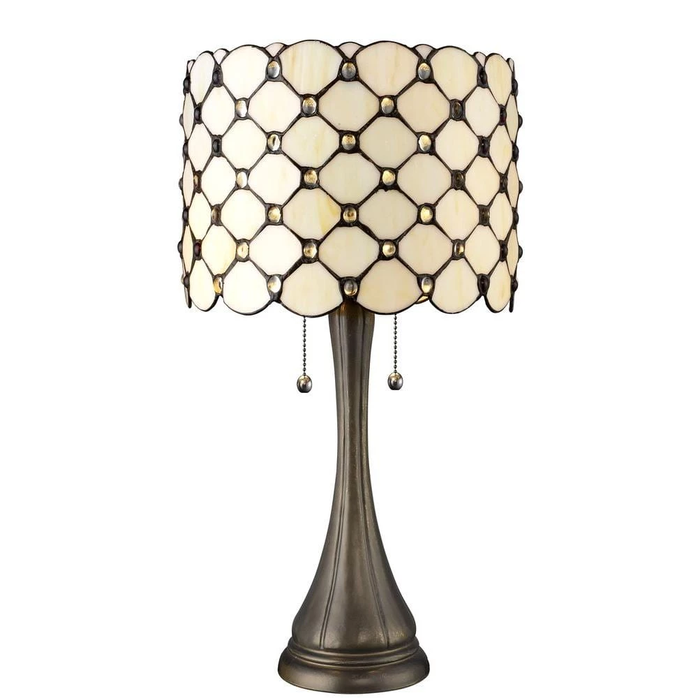 Tiffany Jeweled 21 in. Bronze Table Lamp by Serena D'italia 3 Tiffany Jeweled 21 in. Bronze Table Lamp by Serena D'italia