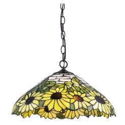 Tiffany 2-Light Sunflower Bronze Hanging Lamp by Serena D'italia